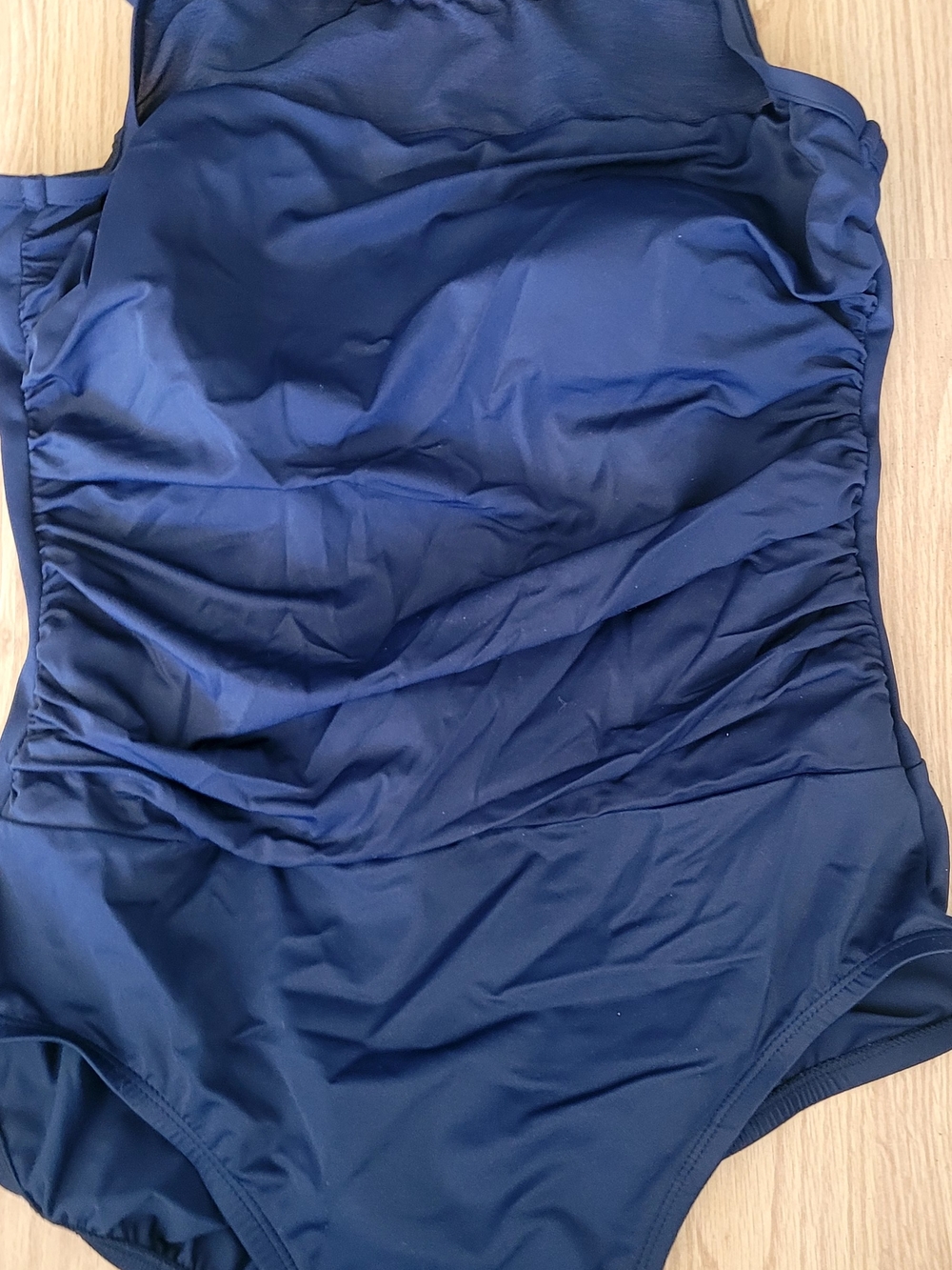 Deep Blue One-Piece with Side Ruching